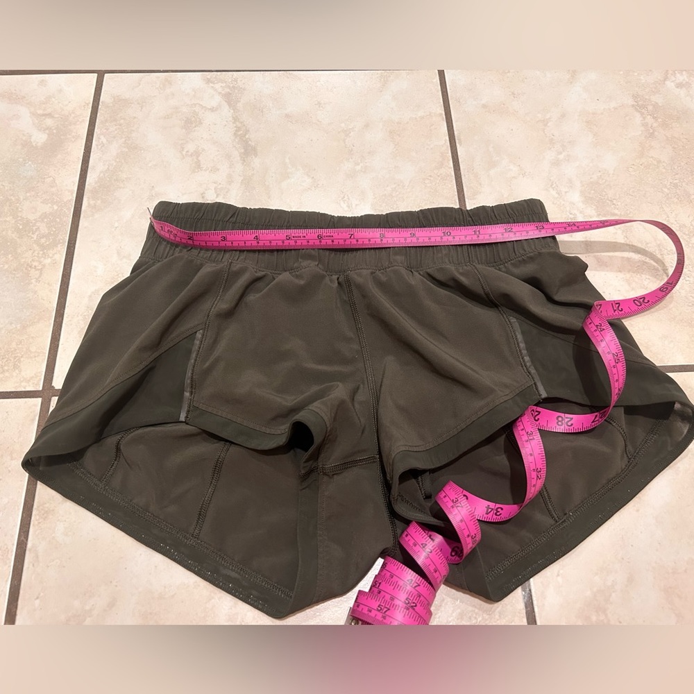 Lululemon Running shorts army green size 4
